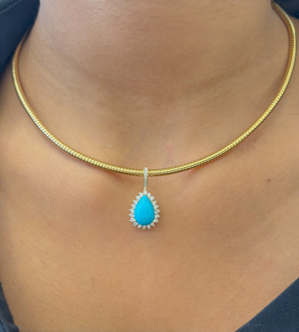Turquoise Diamond Pendant