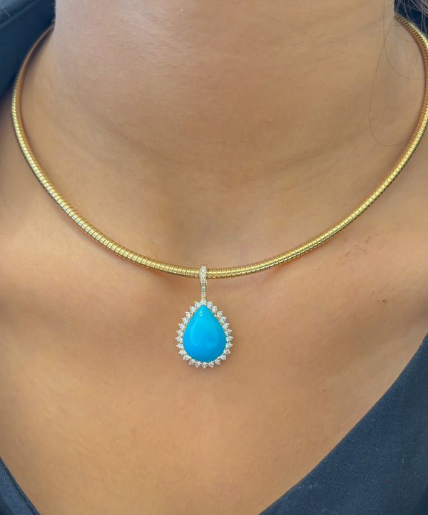 Turquoise Diamond Pendant