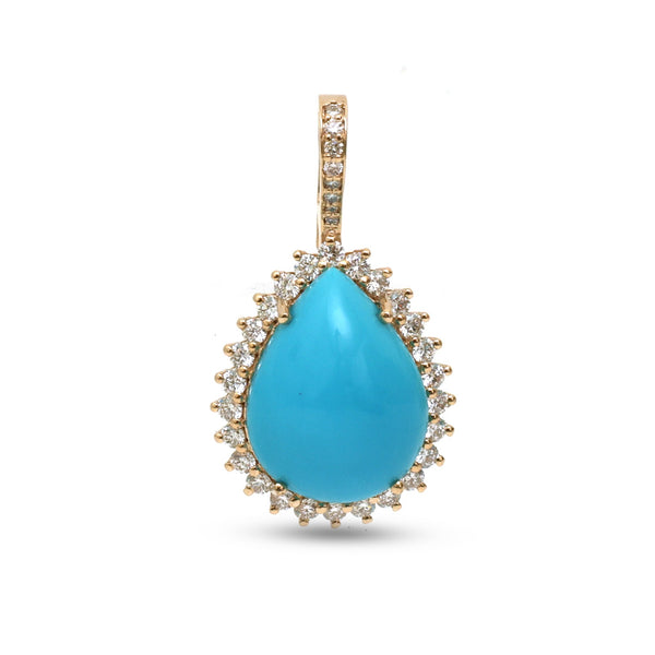 Turquoise Diamond Pendant