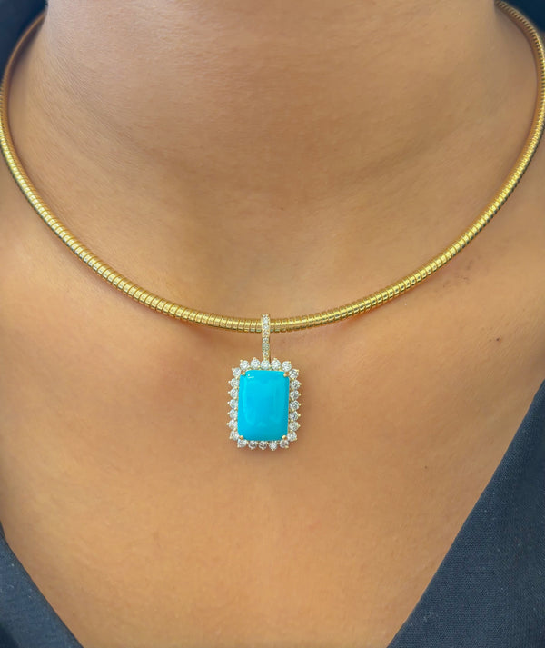 Turquoise Diamond Pendant