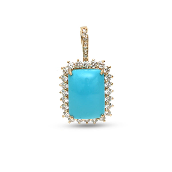 Turquoise Diamond Pendant