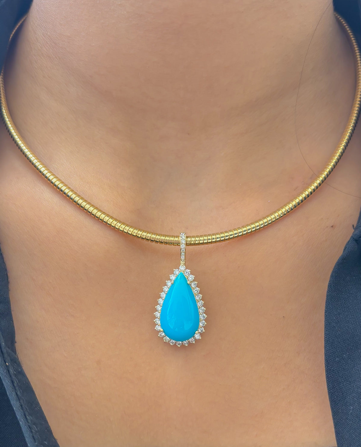 Turquoise Diamond Pendant