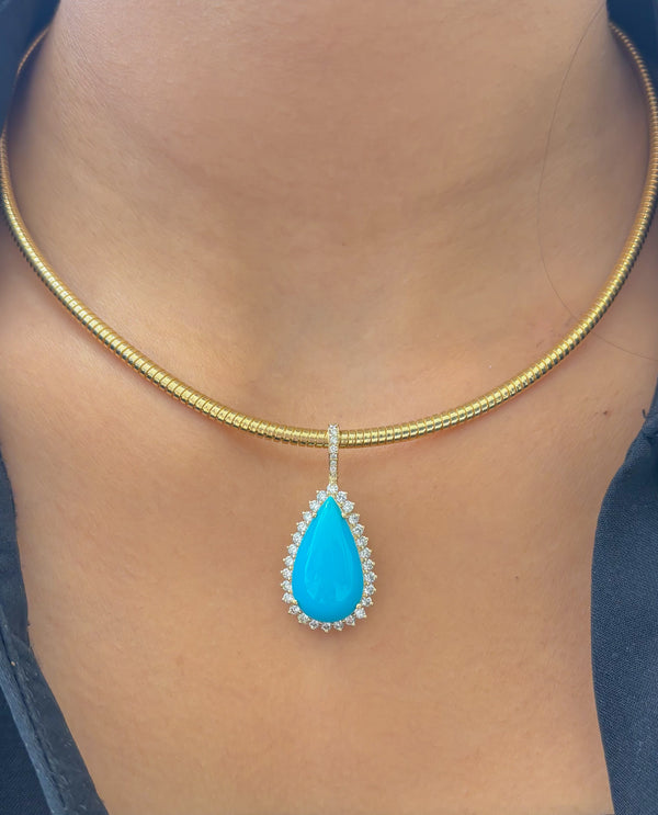 Turquoise Diamond Pendant