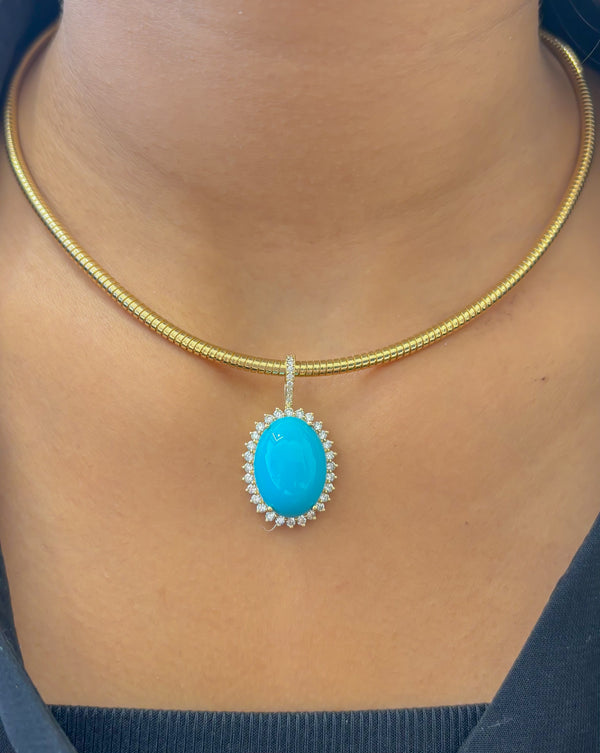 Turquoise Diamond Pendant
