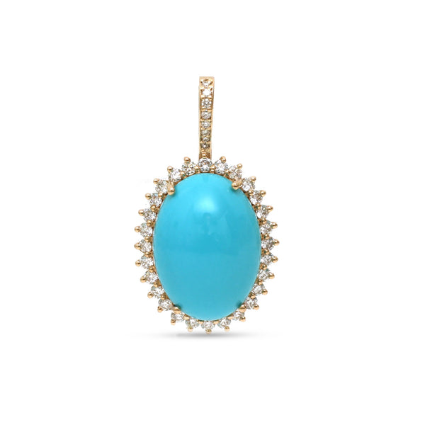 Turquoise Diamond Pendant