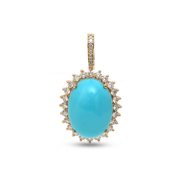 Turquoise Diamond Pendant