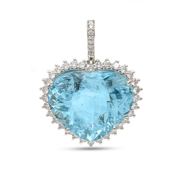 Aquamarine Diamond Pendant
