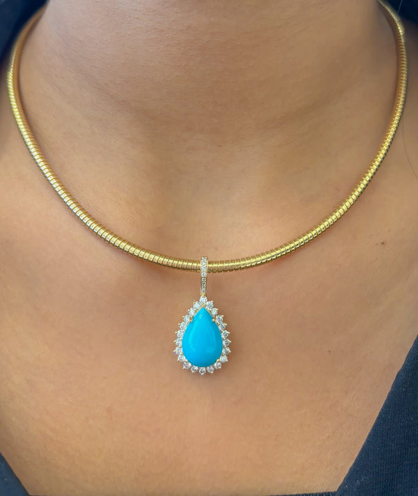 Turquoise Diamond Pendant