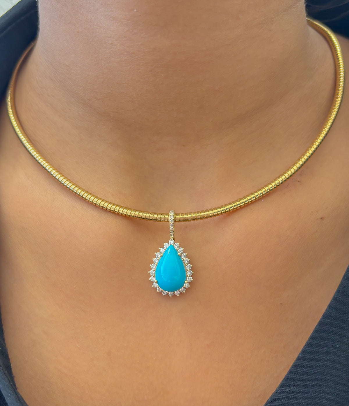 Turquoise Diamond Pendant