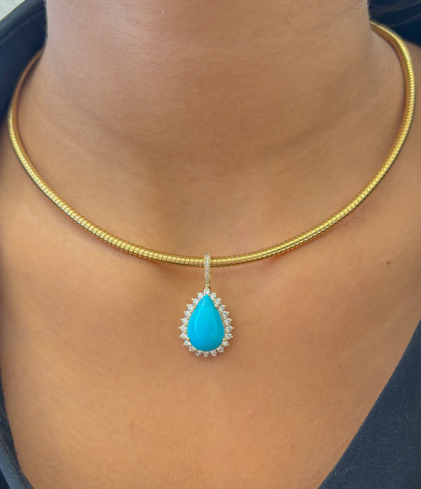 Turquoise Diamond Pendant