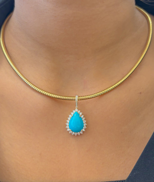 Turquoise Diamond Pendant