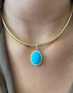 Turquoise Diamond Pendant