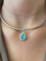 Paraiba Tourmaline Diamond Pendant