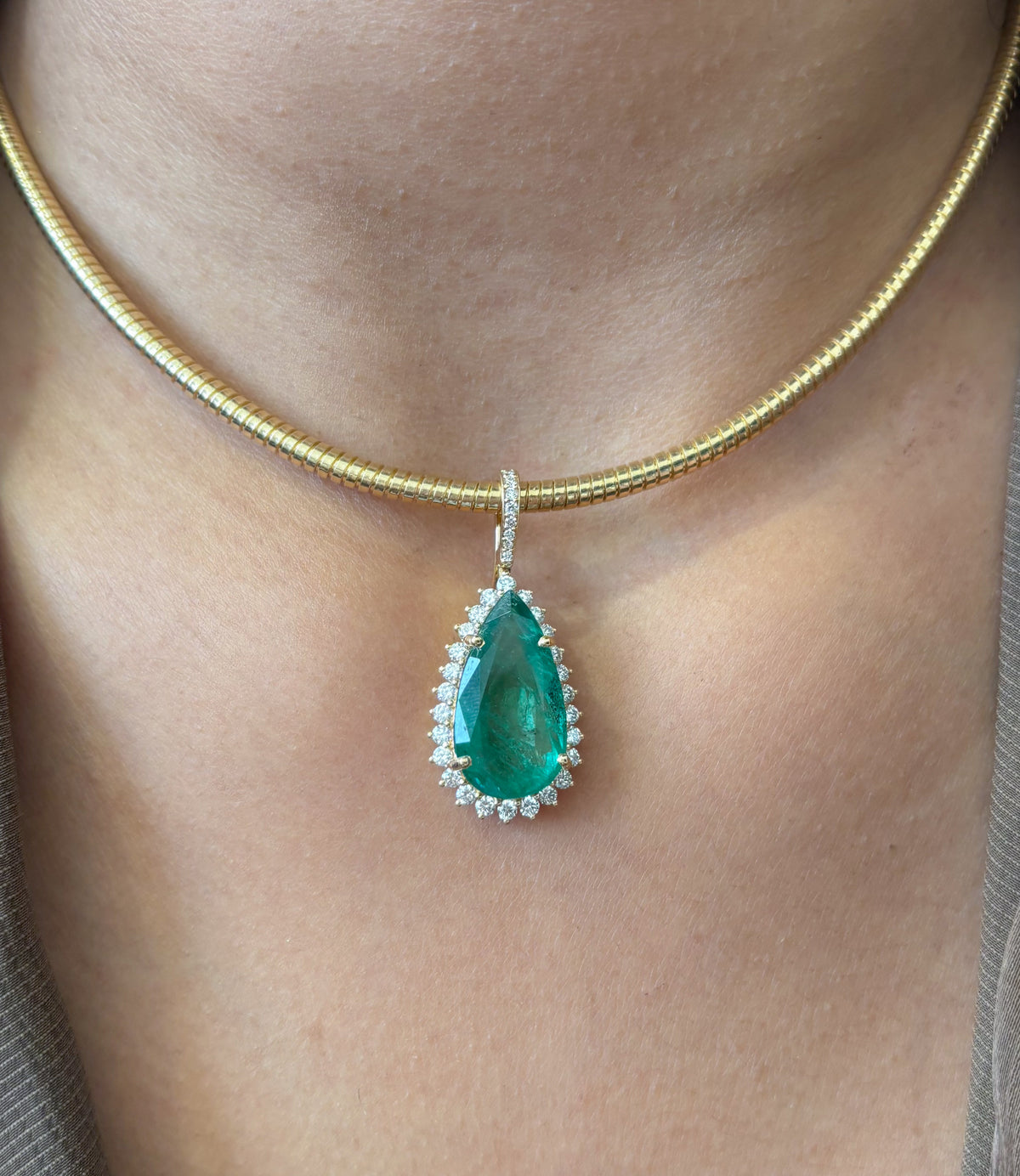 Emerald Diamond Pendant