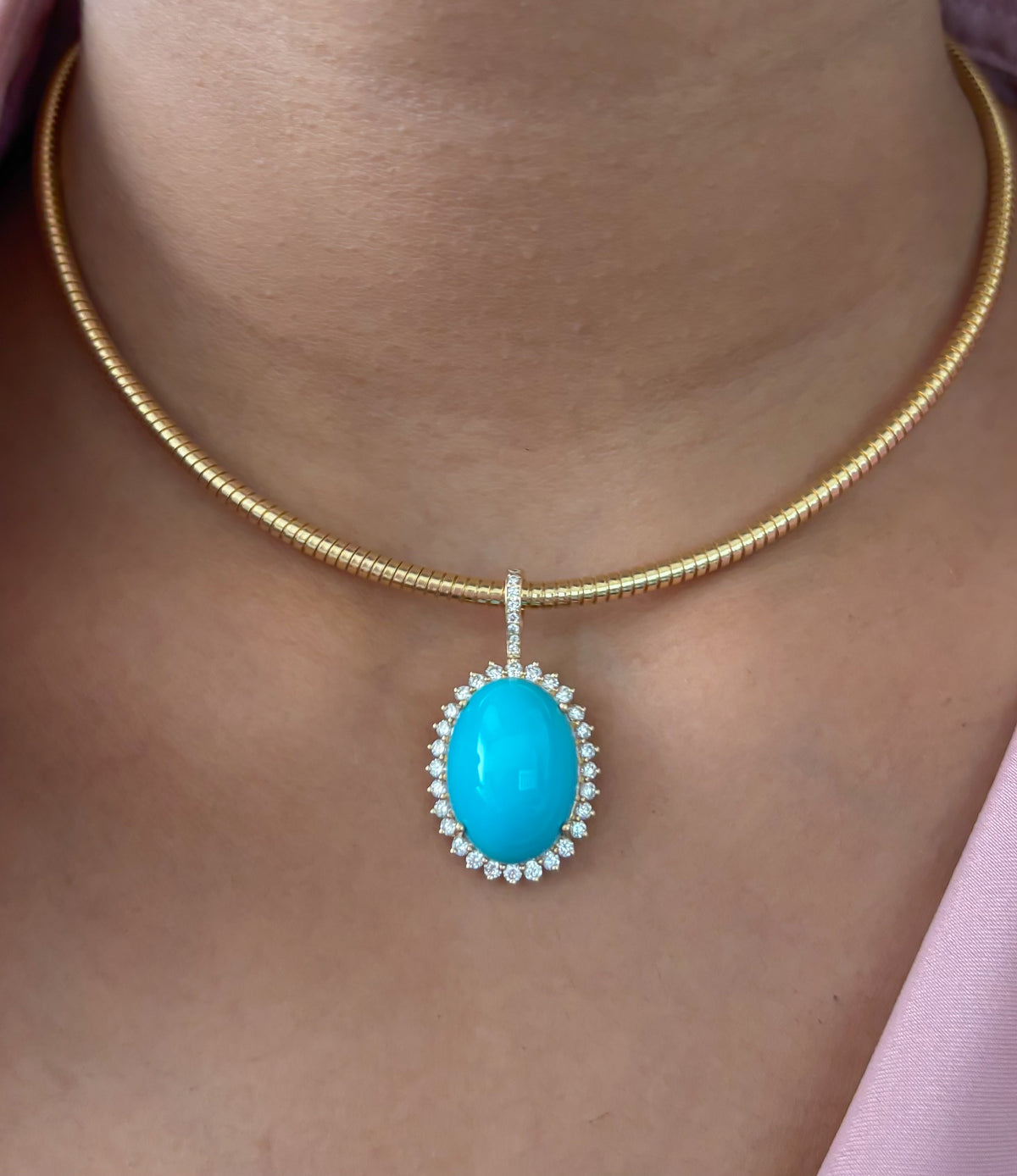 Turquoise Diamond Pendant