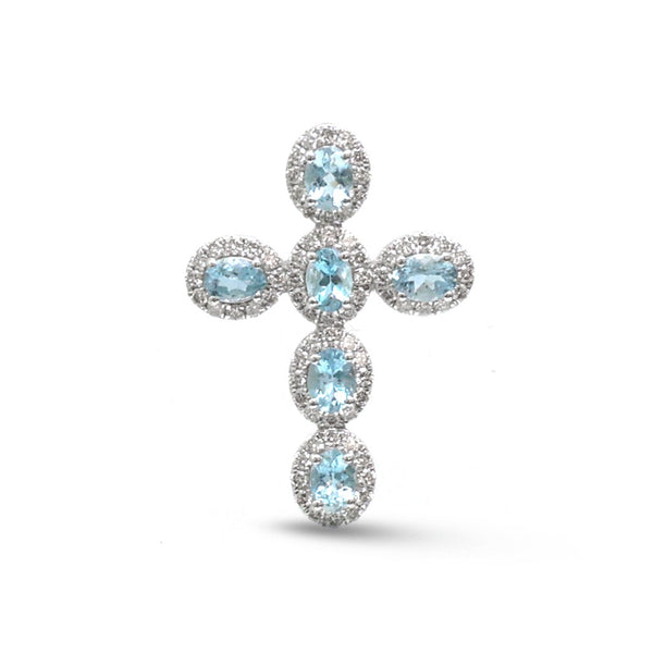 Aquamarine Diamond Pendant