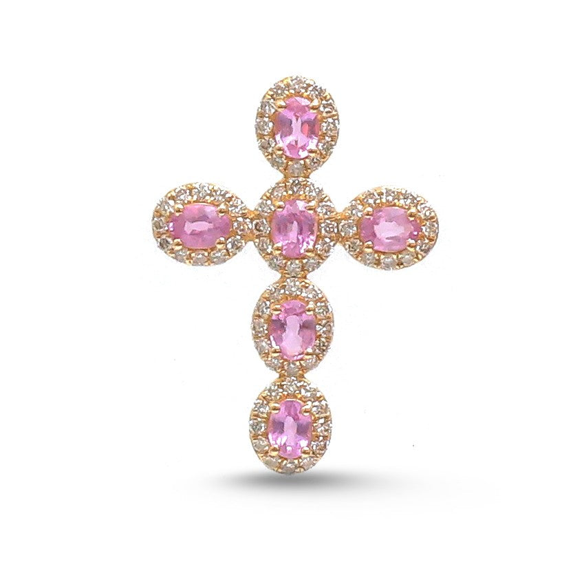 Pink Sapphire Diamond Pendant