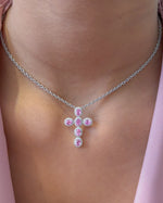 Pink Sapphire Diamond Pendant