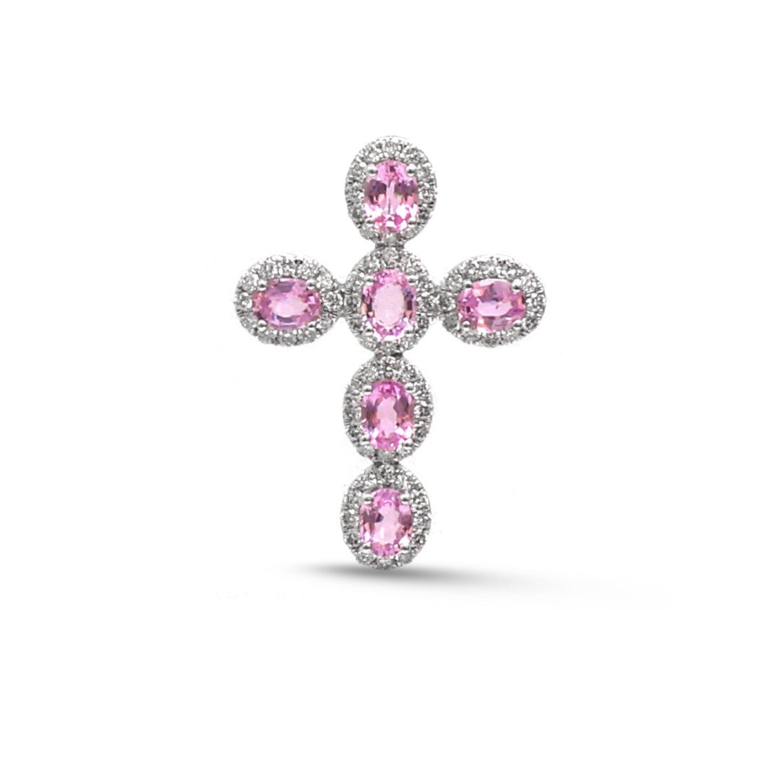 Pink Sapphire Diamond Pendant