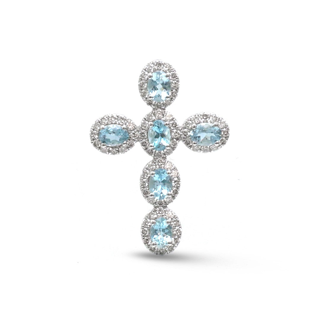 Aquamarine Diamond Pendant