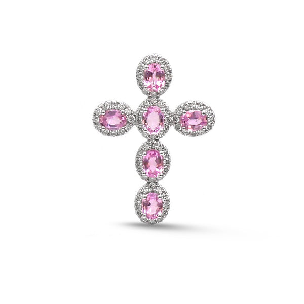 Pink Sapphire Diamond Pendant