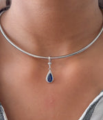 Blue Sapphire Diamond Pendant