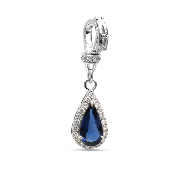 Blue Sapphire Diamond Pendant