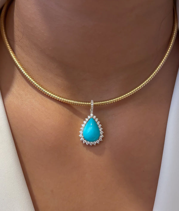 Turquoise Diamond Pendant