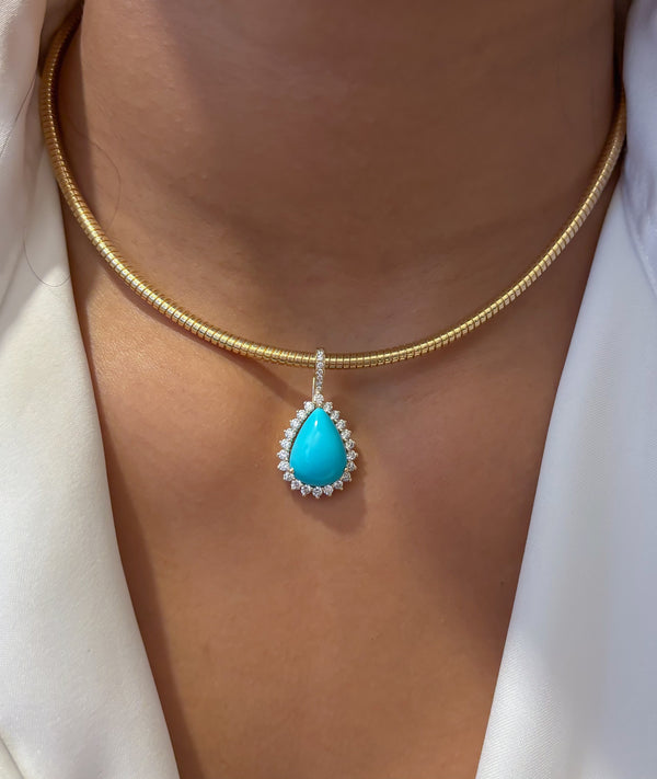 Turquoise Diamond Pendant