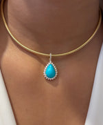 Turquoise Diamond Pendant