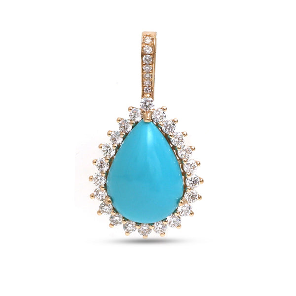 Turquoise Diamond Pendant