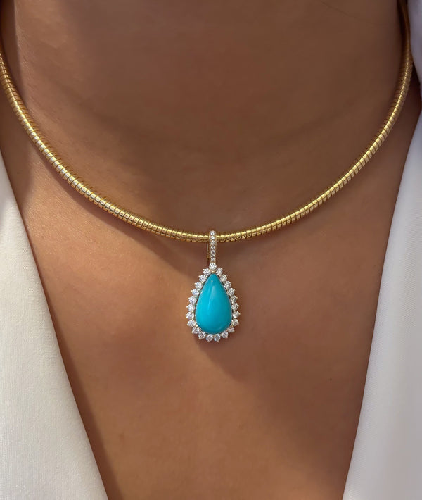 Turquoise Diamond Pendant