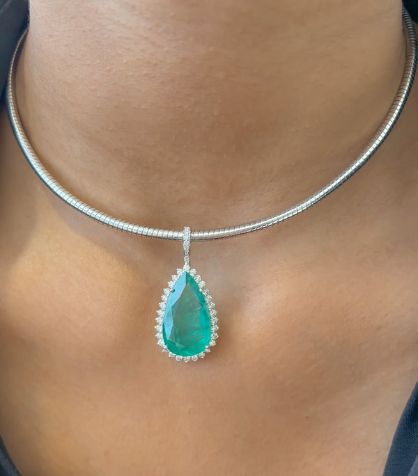 Emerald Diamond Pendant