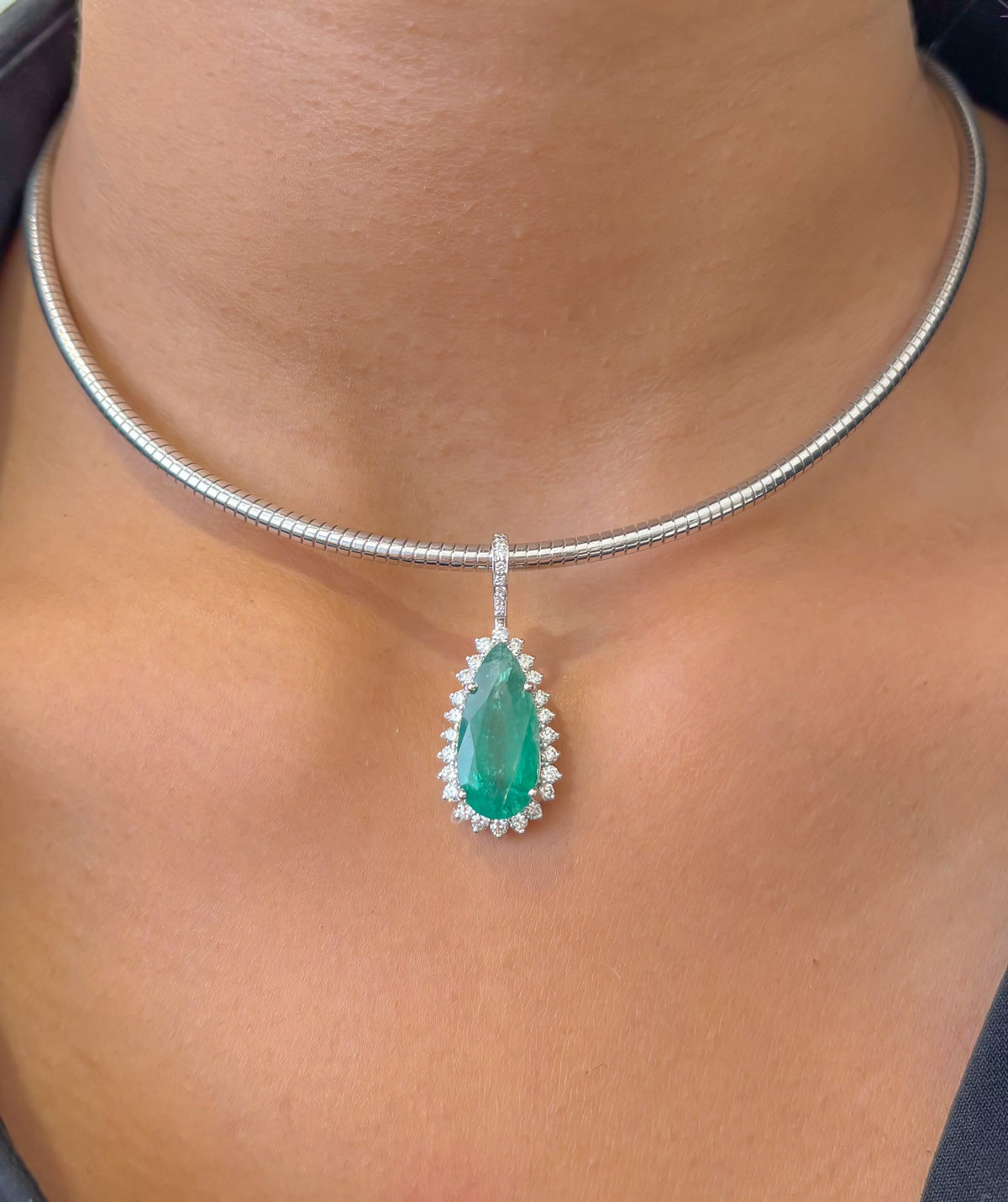 Emerald Diamond Pendant
