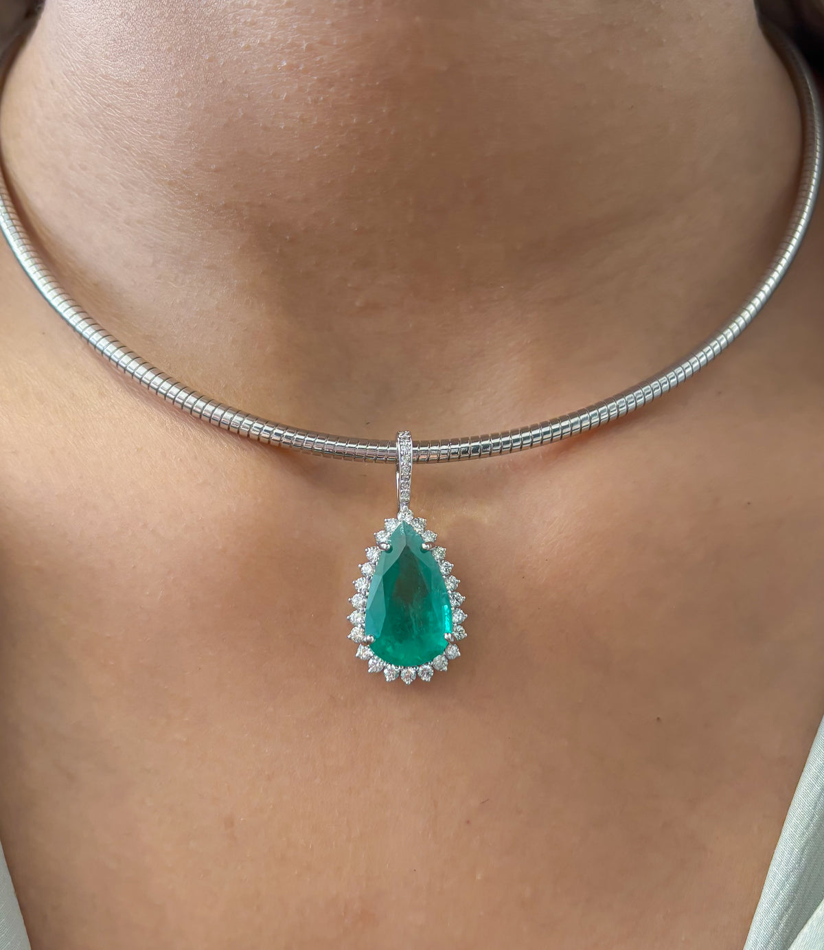 Emerald Diamond Pendant