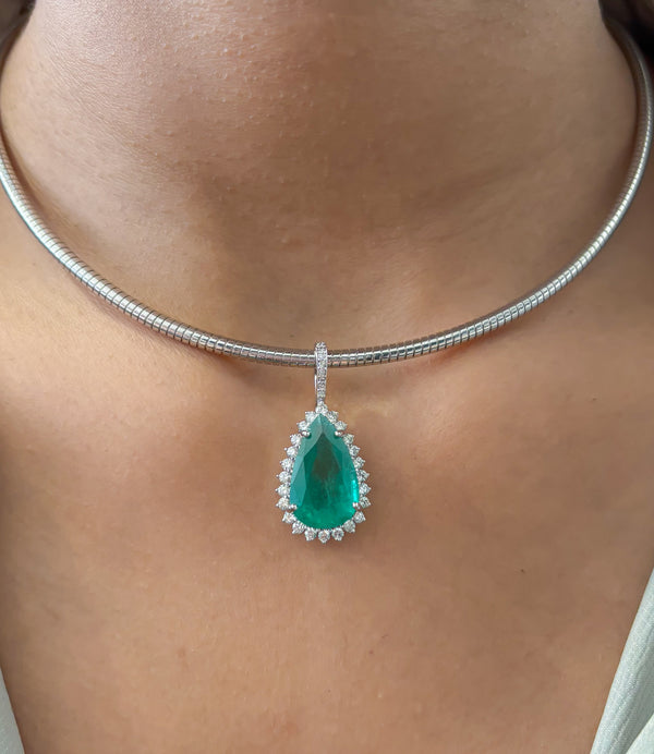 Emerald Diamond Pendant