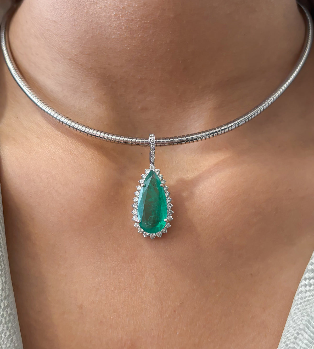 Emerald Diamond Pendant