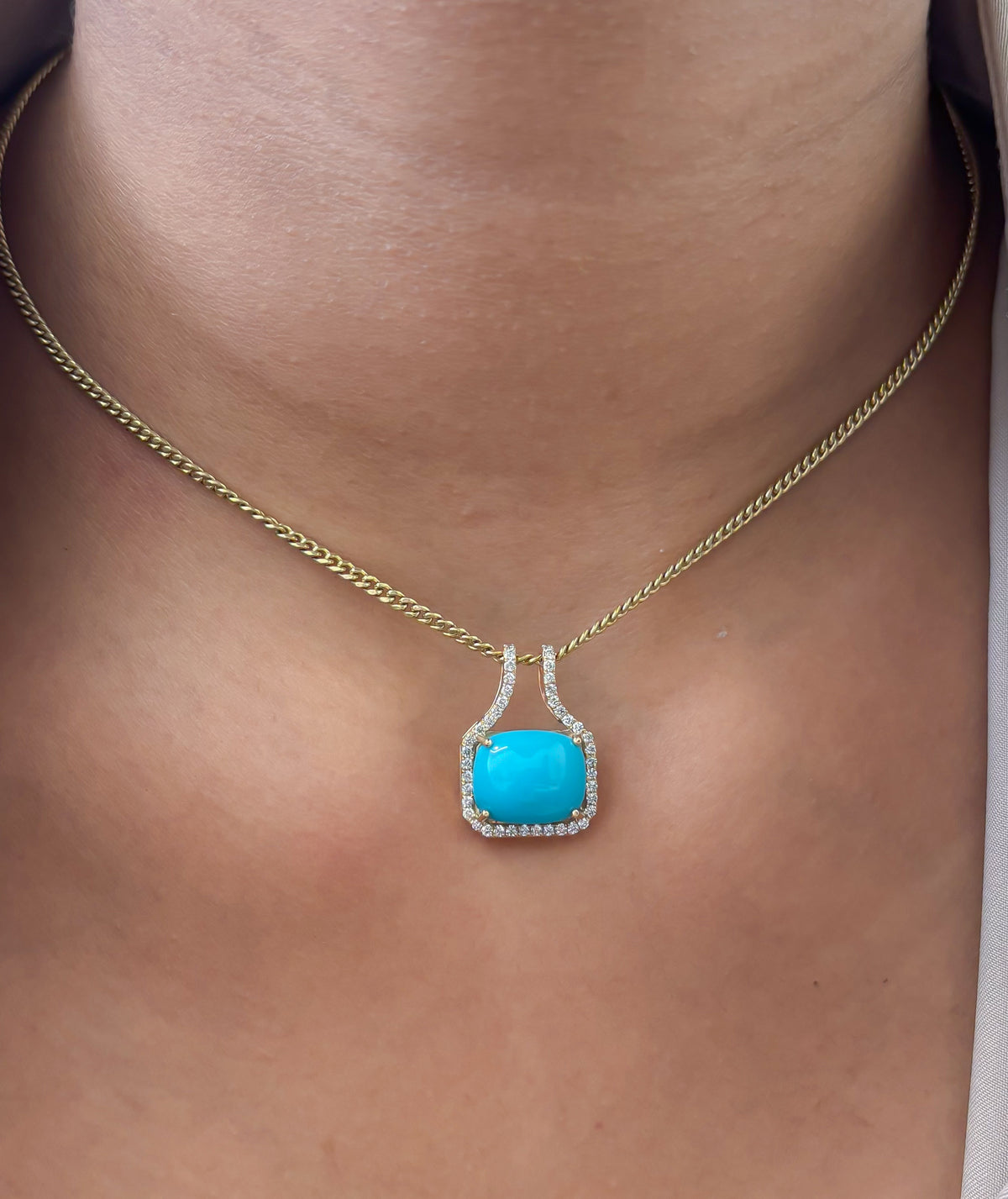 Turquoise Diamond Pendant