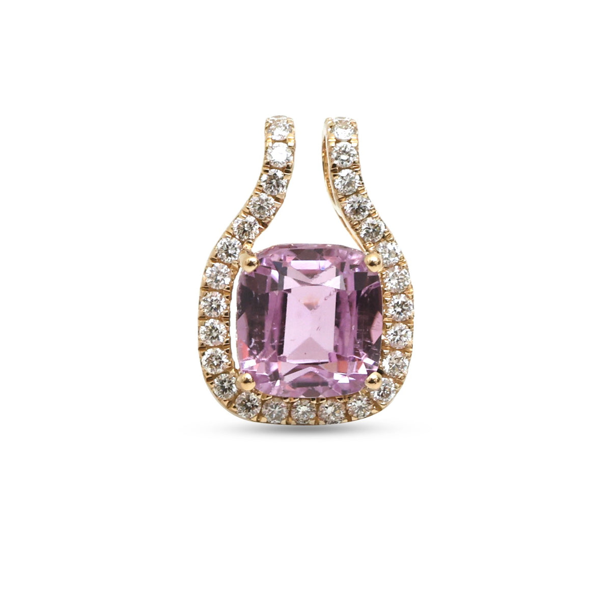 Kunzite Diamond Pendant