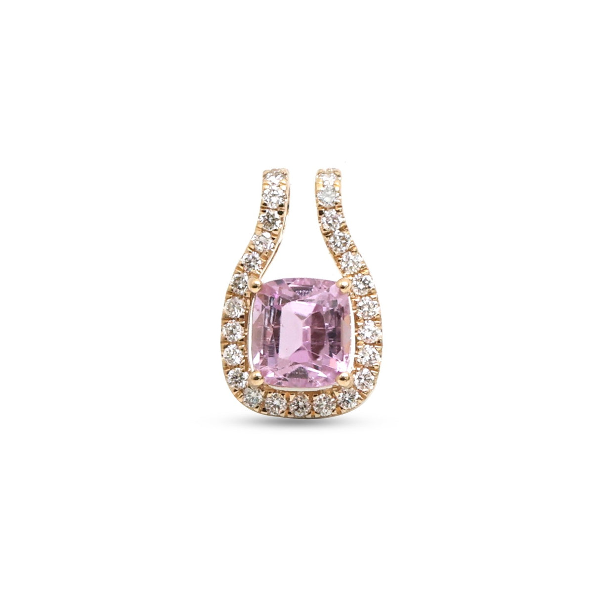 Kunzite Diamond Pendant