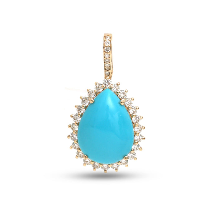 Turquoise Diamond Pendant