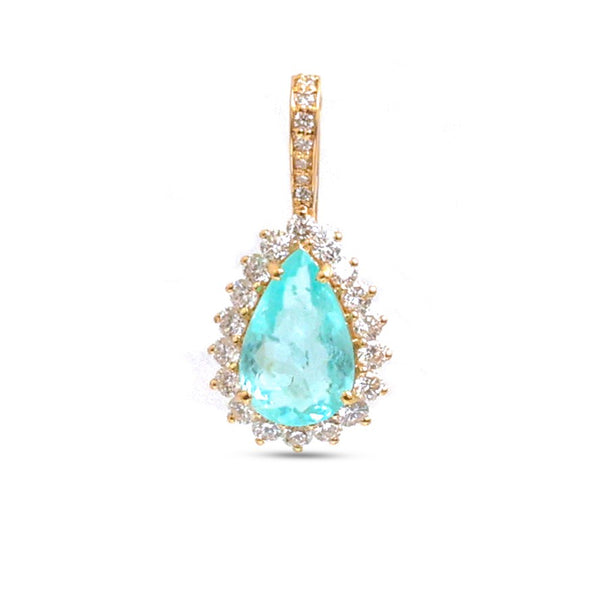 Paraiba Tourmaline Diamond Pendant
