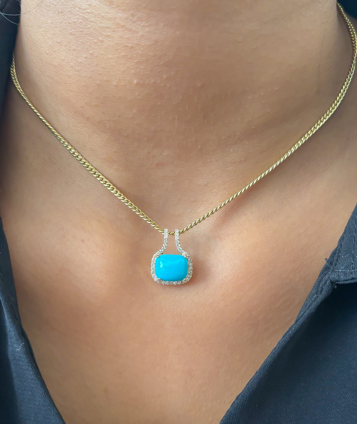 Turquoise Diamond Pendant