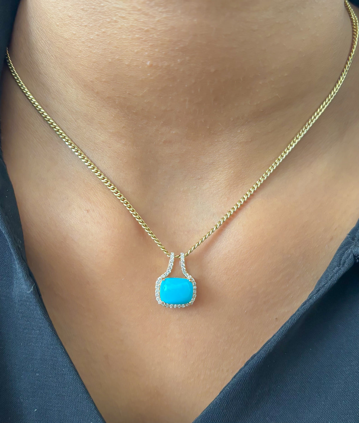 Turquoise Diamond Pendant