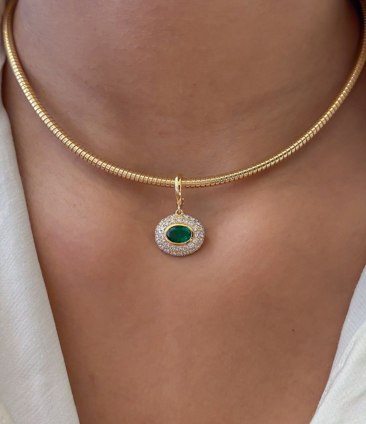 Emerald Diamond Pendant