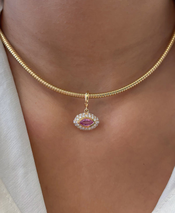 Pink Sapphire Diamond Pendant