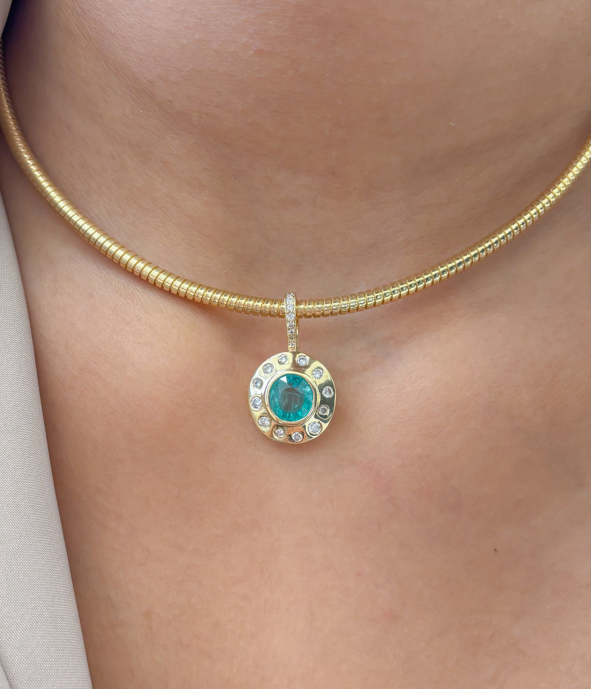 Aquamarine Diamond Pendant