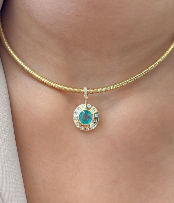Aquamarine Diamond Pendant
