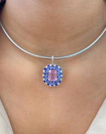 Kunzite Tanzanite Diamond Pendant
