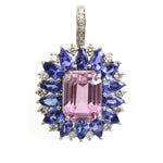 Kunzite Tanzanite Diamond Pendant